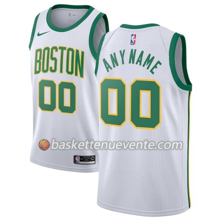 Maillot Basket Boston Celtics Personnalisé 2018-19 Nike City Edition Blanc Swingman - Homme